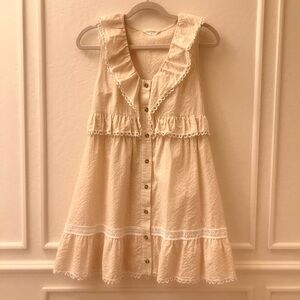 Goodnight Macaroon Cream Ruffle Kids Dress